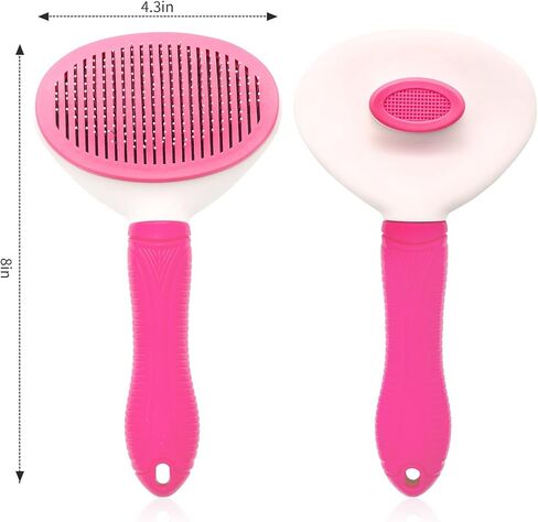 Self Cleaning Slicker Brush, Cat and Dog Brush, Indoor Cat and Dog Grooming Shed Brush, Easy to Remove Loose Undercoat, Used for Long Hair and Short Hair Cat and Dog Hair Removal Brushes, with Massage in Saudi Arabia