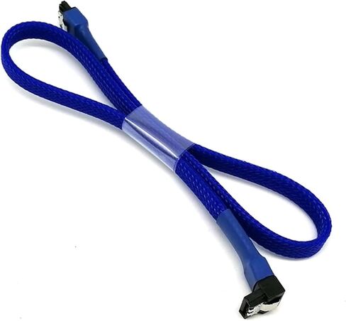 Sleeved 6GB/s Data SATA 3.0 90 Degree Angle High Speed Sata III Cable Cord with Locking Latch for Hard Drives(45cm,Carbon) in Saudi Arabia