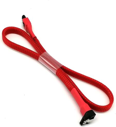 Sleeved 6GB/s Data SATA 3.0 90 Degree Angle High Speed Sata III Cable Cord with Locking Latch for Hard Drives(45cm,Carbon) in Saudi Arabia