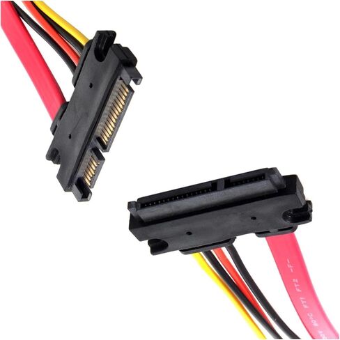 SATA 3.0 22 PIN SATA Extension Cable 7+15 SATA ذكر إلى بيانات الإناث وتمديد الطاقة (0.2 متر) in Saudi Arabia