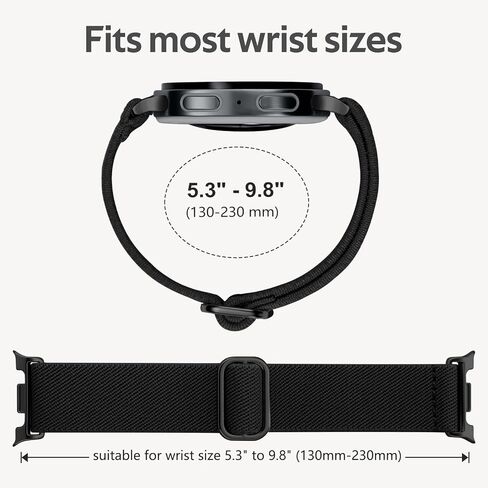 5 Pack Stretchy Watch Band Compatible With Samsung Galaxy Watch 8 Band 40mm 44mm, Samsung Galaxy Watch 8 Classic 46 mm, Elastic Nylon Solo Loop Sport Replacement Strap for Women Men in Kuwait