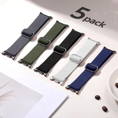 5 Pack Stretchy Watch Band Compatible With Samsung Galaxy Watch 8 Band 40mm 44mm, Samsung Galaxy Watch 8 Classic 46 mm, Elastic Nylon Solo Loop Sport Replacement Strap for Women Men in Kuwait