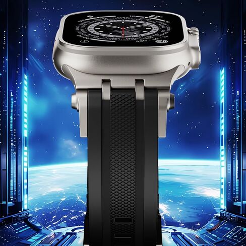Sport Bands Compatible with Apple Watch Ultra 2/1 Band 49mm for Men,Soft Silicone Replacement Luxury Strap for iWatch Series 10 46mm, 9/8/7 45mm, SE2/SE 6/5/4 44mm, 3/2/1 42mm in Saudi Arabia