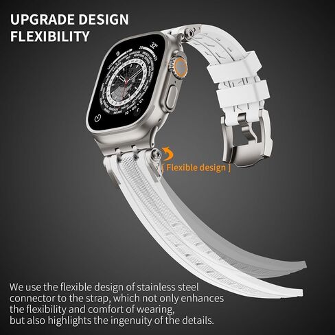 Sport Bands Compatible with Apple Watch Ultra 2/1 Band 49mm for Men,Soft Silicone Replacement Luxury Strap for iWatch Series 10 46mm, 9/8/7 45mm, SE2/SE 6/5/4 44mm, 3/2/1 42mm in Saudi Arabia