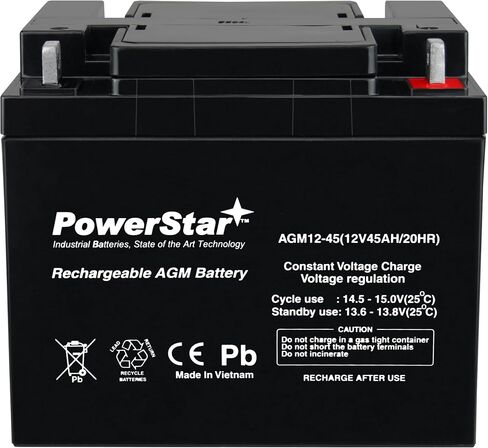 PowerStar® 12V 45AH SLA Battery For CSB EVX12400, GP12380, GP12400, GPL12400. in Saudi Arabia