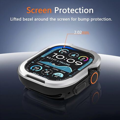 العلبة الوعرة متوافقة مع Apple Watch Series 10 Case 42mm ، وغطاء واقعي مع المصد المعدني وبطانة TPU ، وحامي خفيف الوزن لـ Iwatch ، التيتانيوم in Kuwait