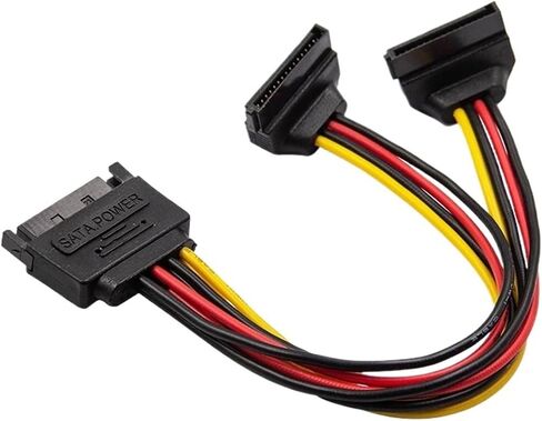 SATA II DISK POWER 15PIN SATA MALE TO 2 15PIN POWER HDD SPLITTER H &*IGH QU> ALITY Y 1 إلى 2 تمديد كابل 15 سم in Kuwait
