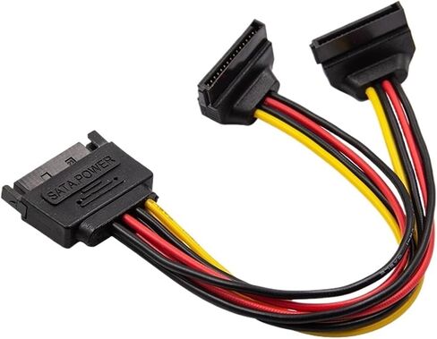 SATA II DISK POWER 15PIN SATA MALE TO 2 15PIN POWER HDD SPLITTER H &*IGH QU> ALITY Y 1 إلى 2 تمديد كابل 15 سم in Kuwait