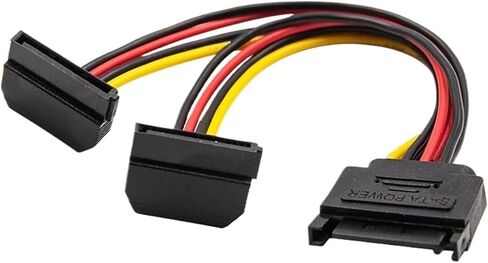 SATA II DISK POWER 15PIN SATA MALE TO 2 15PIN POWER HDD SPLITTER H &*IGH QU> ALITY Y 1 إلى 2 تمديد كابل 15 سم in Kuwait