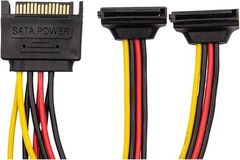 SATA II DISK POWER 15PIN SATA MALE TO 2 15PIN POWER HDD SPLITTER H &*IGH QU> ALITY Y 1 إلى 2 تمديد كابل 15 سم in Kuwait