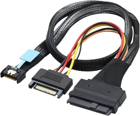 A35M-Gen5 MCIO Slimline SFF-8654 4I to S/AS 8639 U.2 Adapter Cord + 15P SATA Power Cord Converter Wire Cord in Saudi Arabia