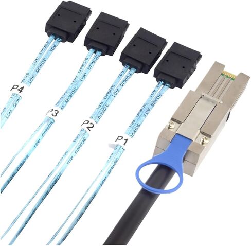 0.5M S/AS 26Pin HD SFF-8088 to 4 SATA 7Pin Female Without Latch Cable in Saudi Arabia