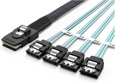 for S/AS 36P to SFF-8087 4 CONNETORS SFF-8482 with SATA Power Cable SFT 1M / SFF-8087 to 4 SATA Cable for SDD 1 to 4(MiniSAS-SFF8087x4) in Saudi Arabia