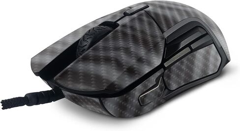 MightySkins Carbon Fiber Skin Compatible with SteelSeries Rival 5 Gaming Mouse - Smoky Quartz | Protective, Durable Textured Carbon Fiber Finish | Easy to Apply and Change Styles | Made in The USA in Saudi Arabia
