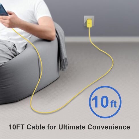 Type C Charger Fast Charging 10ft 45W USB C Charger Block 2-pack-pack long USB C Cable for Samsung Galaxy S25/S24/S23/S22/S21 ، for iPhone 17/17 Pro/17 Pro Max/16/16 Pro/16 Pro Max/15/15 Pro Max/15 plus in Saudi Arabia