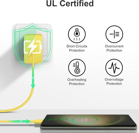Type C Charger Fast Charging 10ft 45W USB C Charger Block 2-pack-pack long USB C Cable for Samsung Galaxy S25/S24/S23/S22/S21 ، for iPhone 17/17 Pro/17 Pro Max/16/16 Pro/16 Pro Max/15/15 Pro Max/15 plus in Saudi Arabia