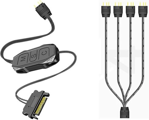 AR-1 Upgraded RGB Controller Cable 5V 3 Pin 3pin to SATA ARGB Controller HUB Adapter for PC Fan Cooling Fan Light Strip(Blue) in Saudi Arabia