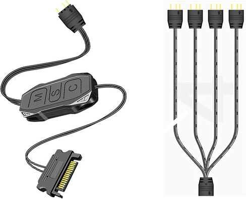 AR-1 Upgraded RGB Controller Cable 5V 3 Pin 3pin to SATA ARGB Controller HUB Adapter for PC Fan Cooling Fan Light Strip(Blue) in Saudi Arabia