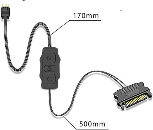 AR-1 Upgraded RGB Controller Cable 5V 3 Pin 3pin to SATA ARGB Controller HUB Adapter for PC Fan Cooling Fan Light Strip(Blue) in Saudi Arabia