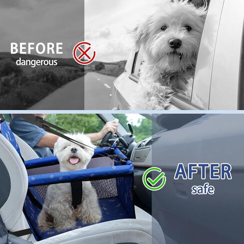 PetsHome مقعد سيارة للكلاب قابل للطي مقعد سيارة معزز مقاوم للماء وجيد التهوية حقيبة سفر أكسفورد للكلاب الصغيرة والمتوسطة والجراء والحيوانات الأليفة بنمط وردي in Saudi Arabia