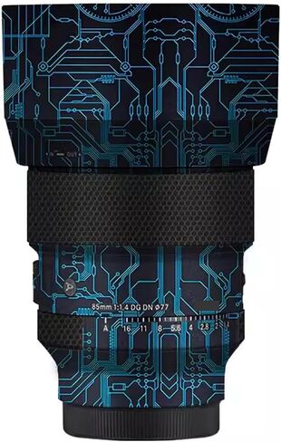 for Sigma Art 85mm F1.4 DG DN Fit for Sony Mount Camera Decal Skin Vinyl Wrap Film Camera Lens Body Protective Sticker Protector Coat 1:1.4 85 1.4(Circuit Blue) in Kuwait