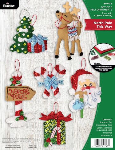 Bucilla Felt Applique Christmas Stocking Kit, 18", North Pole Santa in Kuwait