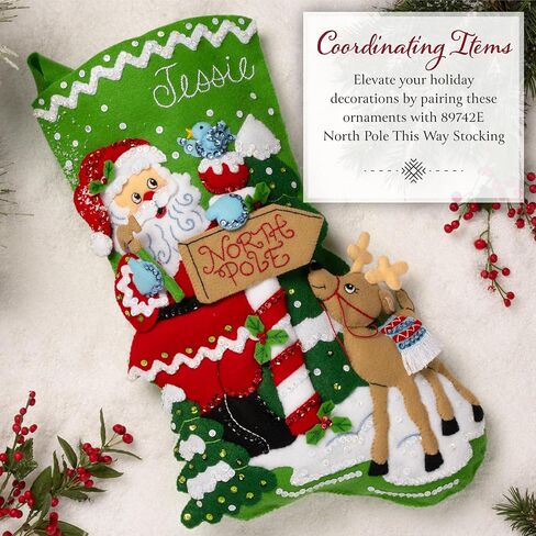 Bucilla Felt Applique Christmas Stocking Kit, 18", North Pole Santa in Kuwait