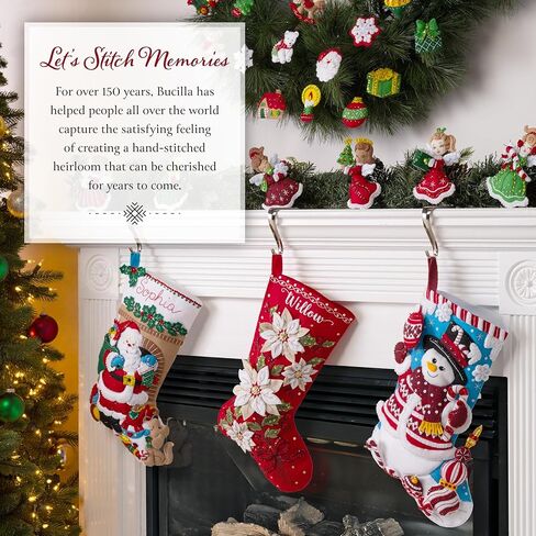 Bucilla Felt Applique Christmas Stocking Kit, 18", North Pole Santa in Kuwait