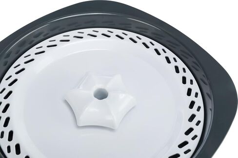 نافورة شرب تريكسي فلاور 68oz للكلاب والقطط، موزع مياه أوتوماتيكي، وعاء ماء للكلاب، أبيض/رمادي in Saudi Arabia