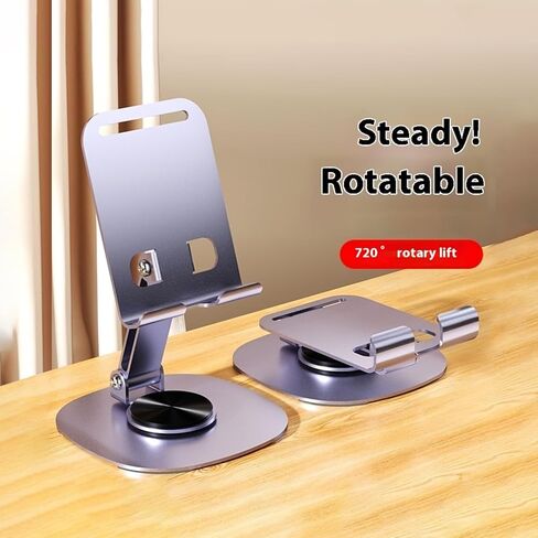Mobile Phone Stand for Desk, 360 Degree Rotating Fully Adjustable, Foldable and Portable Phone Holder, Purple in Saudi Arabia