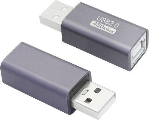USB 2.0 B Type Connector Adapter, USB A Male to USB B (MIDI) Female Power and Data Extension Adapter, Aluminum Alloy Housing, for Electronic Piano, Printer, Scanner etc in Kuwait