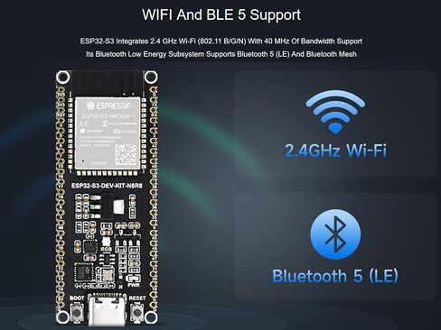 لوحة تطوير Wi-Fi Waveshare ESP32-S3 مع وحدة سلسلة ESP32-S3-WORDY-1 ، معالج Core Dual Core 240MHz ، 512 كيلو بايت SRAM ، 8 ميجابايت PSRAM ، فلاش 16 ميجابايت ، Type-C Connector in Saudi Arabia