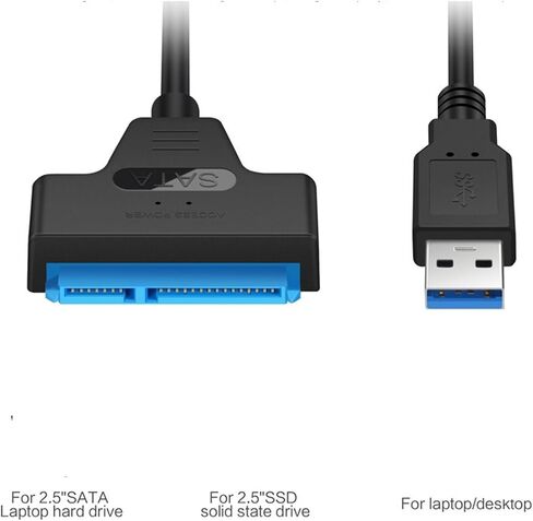 USB 3.0 محول كابل SATA عالي السرعة 6 جيجابت في الثانية 22 دبوس 2.5 بوصة SSD HDD القرص الصلب FR ؛/EE محرك USB SATA كابل (2 في 1 كابل SATA) in Saudi Arabia