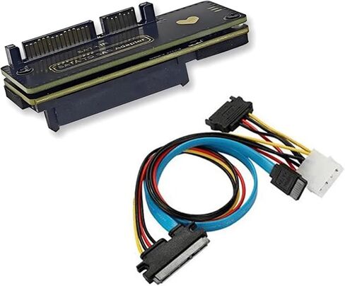 SATA3.0 to S/AS Riser Card S/AS HDD Data Recovery Expansion Card 22Pin to 29Pin Converter 6G with SATA Cable for 2.5" 3.5" S/AS HDD in Saudi Arabia
