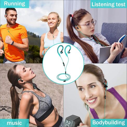 Sport Headphones Wired Running Earphones with Earhook (3.5mm, Green) in Saudi Arabia