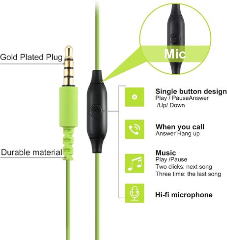 Sport Headphones Wired Running Earphones with Earhook (3.5mm, Green) in Saudi Arabia