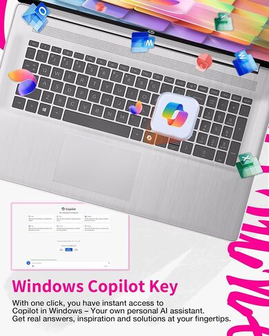 HP 17 inch Touchscreen Business laptops, Powerful AMD Ryzen 5 7430U (6 cores), Copilot Key, Wi-Fi 6, Numeric Keyboard, Windows 11 Pro, w/Accessories (64GB RAM, 2TB SSD) in Saudi Arabia