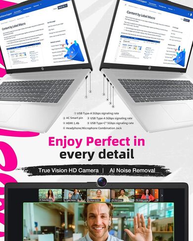 HP 17 inch Touchscreen Business laptops, Powerful AMD Ryzen 5 7430U (6 cores), Copilot Key, Wi-Fi 6, Numeric Keyboard, Windows 11 Pro, w/Accessories (64GB RAM, 2TB SSD) in Saudi Arabia