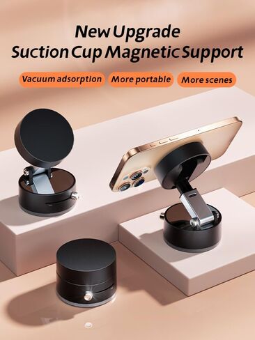 DreamBee Upgraded Vacuum Magnetic Suction Phone Holder,Strong Suction Cup Phone Mount,Foldable&Retractable Car Phone Holder,Hands-Free Magnetic Car Phone Mount, Mirror, Gym, Smooth Surfaces in Kuwait