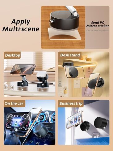 DreamBee Upgraded Vacuum Magnetic Suction Phone Holder,Strong Suction Cup Phone Mount,Foldable&Retractable Car Phone Holder,Hands-Free Magnetic Car Phone Mount, Mirror, Gym, Smooth Surfaces in Kuwait