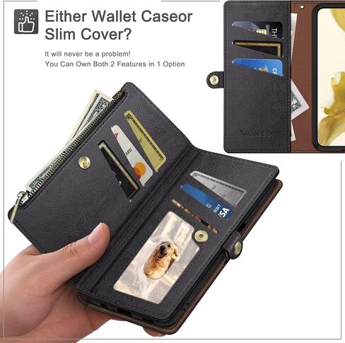 XcaseBar for Google Pixel 8 Pro Wallet Case مع حامل بطاقة ائتمان Zipper 【Rfid حظر】 ، Flip Folio Book Pu Leather Phone Cover Cover Women For Pixel 8Pro Case Wine Red in Kuwait