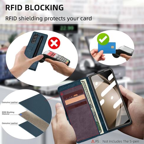 بالنسبة إلى Samsung Galaxy Z Fold 6 CASE مع حامل القلم ، والبطاقة والفتحات النقدية ، وحامي شاشة الزجاج المقسّر HD ، والجلد المتميز ، والإغلاق المغناطيسي ، وحزام Kickstand & Wrist (Brown ، Samsung Galaxy Z Fold6) in Saudi Arabia