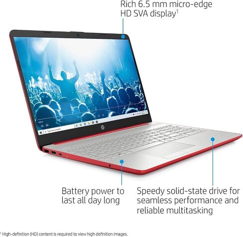 HP 15.6 بوصة كمبيوتر محمول • العودة إلى المدرسة محدودة الإصدار • ذاكرة الوصول العشوائي 32GB • 1TB SSD • معالج Intel رباعي النواة • HDMI • USB-C • WOWPC Recovery USB • Windows 11 • Scarlet Red in Kuwait