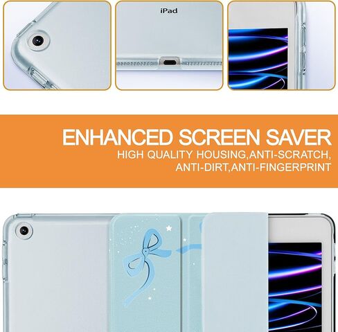 قد يتوافق تشن مع حالة iPad 10.2 بوصة 2021/2020/2019 ، لحالة الجيل 9/8/8/7 ، وغطاء حامل نحيف مع قشرة الظهر الشفافة الصلبة ، والاستيقاظ التلقائي/النوم ، in Kuwait