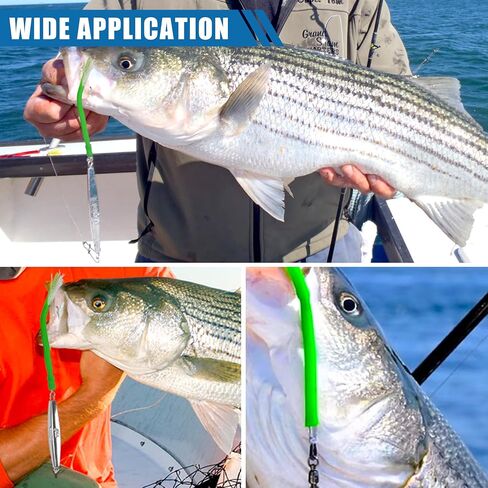 Diamond Jigs Fishing Saltwater Lures with Split Tube Tail and Stainless Steel Hook Metal Jigging Spoon Baits for Surf Fishing Bottom Bouncing Sinking Casting Jigging in Saudi Arabia