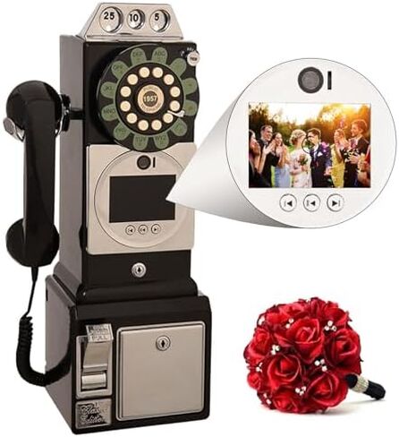 هاتف زوار فيديو عتيق - 1080p HD Recordering Auto ، تخزين 32 جيجابايت ، التقاط 70 ساعة ، بطارية 7 ساعات - مثالية للمشاركات ، الذكرى السنوية والمناسبات الخاصة ، حارس الذاكرة السوداء in Kuwait