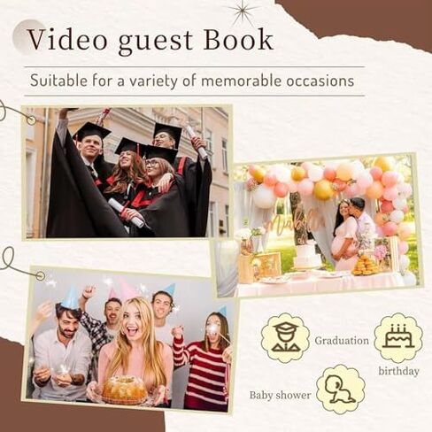 هاتف زوار فيديو عتيق - 1080p HD Recordering Auto ، تخزين 32 جيجابايت ، التقاط 70 ساعة ، بطارية 7 ساعات - مثالية للمشاركات ، الذكرى السنوية والمناسبات الخاصة ، حارس الذاكرة السوداء in Kuwait