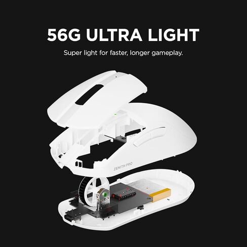 Rampage Zenith Pro Wireless Gaming Mouse ، خفيفة الوزن 26000 نقطة في البوصة ، مستقبل USB 2.4 جيجا هرتز ، الماوس المريح مع الأزرار القابلة للبرمجة ، مستشعر مستجيب للغاية in Kuwait