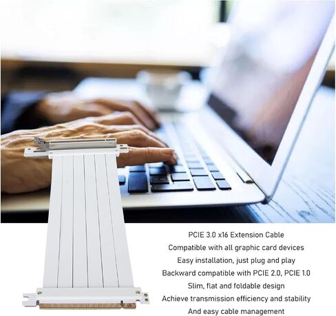 PCIE 3.0 x16 كابل الناهض على موسع ، زاوية اليمنى العالية مرنة PCI Express Port GPU Card Card Cable Adapter (20cm) in Kuwait