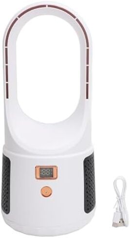 Bladeless Tower Fan,USB Desk Fan Portable Standing Fans,6 Speeds Wind Easy Clean,Quiet Portable Bladeless Cooling Fan with LED Display for Home Bedroom Office (Black) in Kuwait